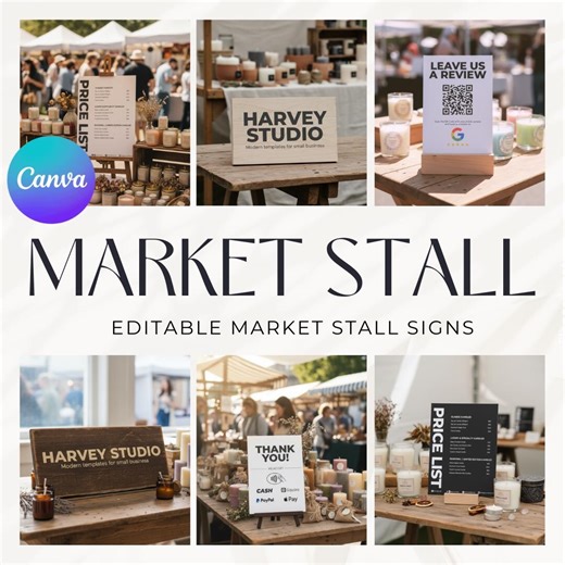 Editable Market Stall Signs | Canva Template | Farmers Market Price Signs | Small Business Display | Instant Download - Etsy Canada