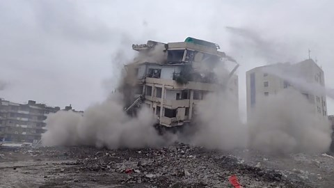Building demolition captured in Sichuan, China