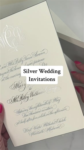 Silver foil wedding invitations? A classic! This wedding invitation suite was custom created for literally the best bride!! We love looking back and reminiscing on past weddings we had the honor of being a part of! #silverwedding #weddinginvitations #customweddinginvitations #luxurywedding #weddingtok