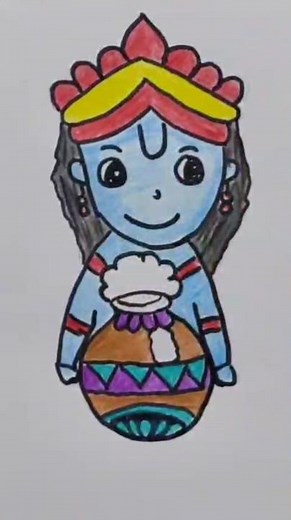 krishna janmashtami easy simple drawing