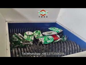 High-Efficiency Aluminium Can Shredder | Powerful Double Shaft Crusher for UBC Can Recycling