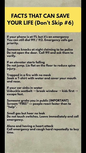 Facts That Can Save Your Life You Should Never Ignore #savesomeone #lifesav #lifesavingrules #saved