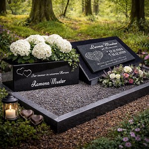 Grabplatte GRANIT und MARMOR 40x30cm Grabstein Urnenplatte Motiv Gravur mit Stützen Urnen Liegeplatte GGS01 - Etsy Österreich