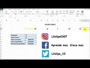 Como calcular el Valor Presente en Interés Simple con Excel