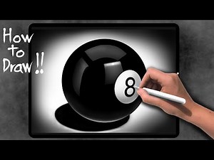 🎱*How to draw a realistic 8 Ball 🎱 | Speed drawing | Timelapse
