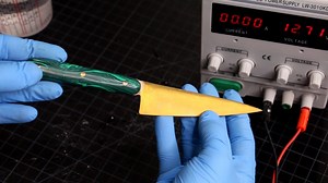 I made a titanium knife then I electrically anodized it gold. I put trustone malachite handles on it - the green color contrasts really nicely with the golden color of the blade. This was my first knife video so I hope you really liked it! Let me know if you have any feedback, I'd love to hear it! | Patrick Adair Designs