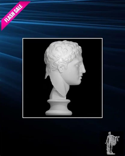 Unpainted Hercules Head Sculpture: 12K Resin DIY Figurine