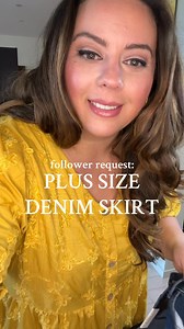 If you’ve been looking to try the denim skirt trend in plus size - this style is making a magical waist that did not in fact look that way before the skirt 😂😂😂#plussizestyle | Callie Richards