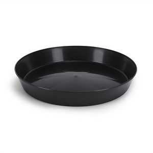 Austin Planter 16 inch(14.25 inch Base) Plant Saucer Single Black Colored Polypropylene Made in USA