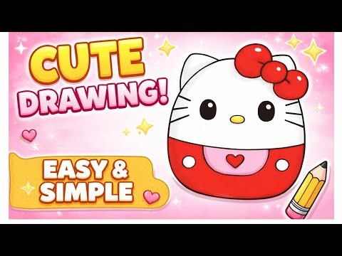 How to Draw Cute Hello Kitty Easy Step by Step 🎀 | Simple Drawing Tutorial