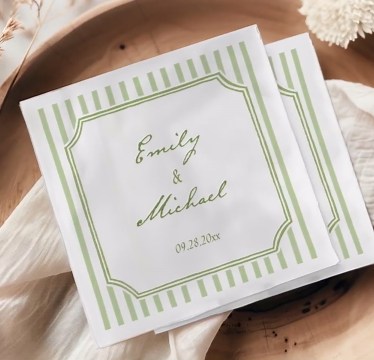 Sage Green Wedding Cocktail Napkins Striped Garden Wedding Napkin Classic Modern Cheers Napkin Elegant Bridal Shower Rehearsal Dinner Napkin - Etsy