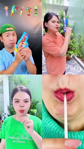 Candy Toy Gun & Lollipop ASMR Challenge 🔫🍬🍭