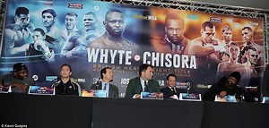 Photos: Chisora Throws Table at Whyte, Chaos Erupts at Presser