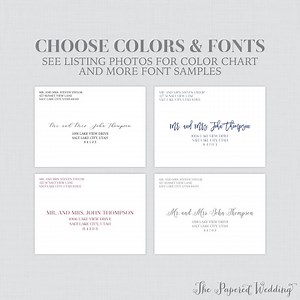 A7 Printed Envelopes With Custom Fonts and Colors - Printed Wedding Envelopes With Guest Addresses - Custom Recipient Address Printing 0032 - Etsy