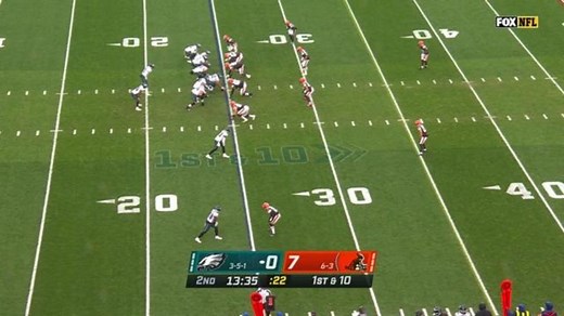 Miles Sanders attempts last-second hurdle before first-down marker