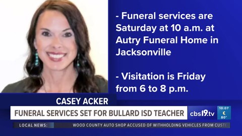 Funeral services set for Bullard ISD teacher Casey Acker
