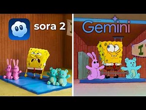 Sora 2 vs Gemini Remake iconic Scenes From Spongebob