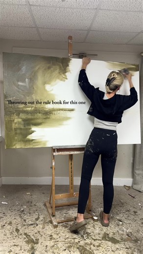 Green Sky Abstract Art — Olive You ll Painting Reveal