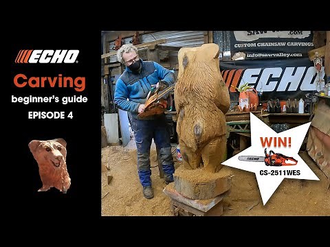 Ryan Cook teaches the basics of chainsaw carving episode 4 - shape and detailing.
