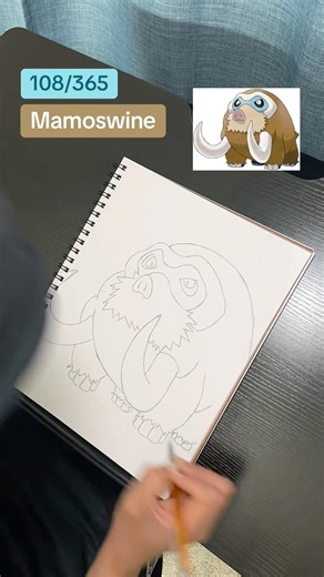 Drawing Mamoswine #drawing #pokemon #mike #sinnoh #mamoswine #draw #pokémon #pokemonart #artist #art