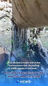 MCWD discovered that pipelines under the bridge in Barangay Pahina-Central were illegally tampered with. This caused a major leak in the transmission line, disrupting water supply in the area. MCWD reminds everyone that water pilferage is a serious offense — it not only disrupts service but may also contaminate the water supply. LET'S PROTECT OUR WATER! If you see any illegal connection or tampering, report it immediately to MCWD. | Metro Cebu Water District - MCWD