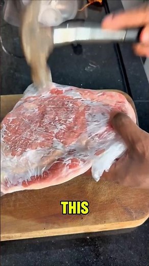 This trick shows you how to defrost meat in a just few minutes