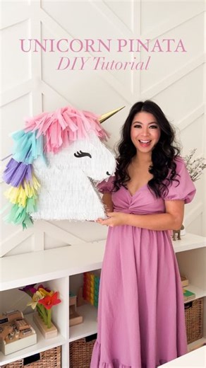 Tina | Seattle Influencer on Instagram: "DIY UNICORN PINATA! 🦄✨🍭 Making a pinata was not on my list of things to do but the one I wanted online wouldn’t have arrived in time for the party. So I followed @hazloespecial’s YouTube tutorial and made my very first piñata! Isn’t she so pretty?! Literally only costed me $1 to make but it was definitely time consuming. Comment SHOP to get a DM with a list of supplies needed to recreate this adorable unicorn pinata! #pinata #unicornpartyideas #diycraft