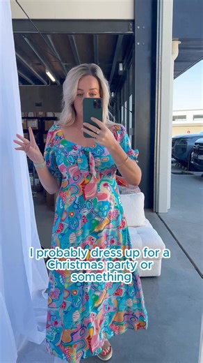 Meet the Nina Dress — a vibrant turquoise design with a colourful, playful print! ✨Made to brighten your wardrobe, this beauty has pockets and an oh-so-cute sweetheart neckline. Available in sizes 8–18. | Always Alice