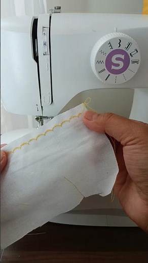 Testing simple embroidery stitches on the Singer M1605🧵#sewing #ussewtips #muzynco #shorts