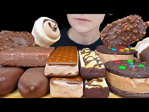 ASMR Chocolate Ice Cream *Magnum, M&M Cookie Sandwich, Haagen Dazs, Klondike Reese's, Twist Cone