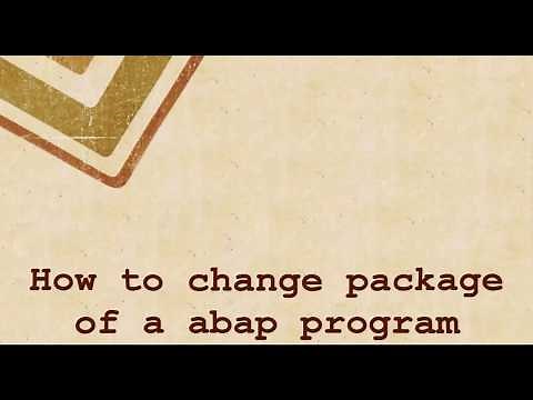 How to change package of a abap program