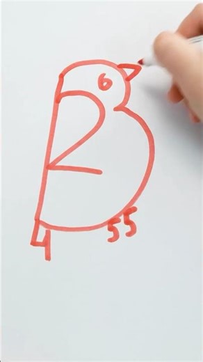 Draw a Bird with Just Numbers! Fun Drawing Tutorial for Kids 🐥✍️🎨