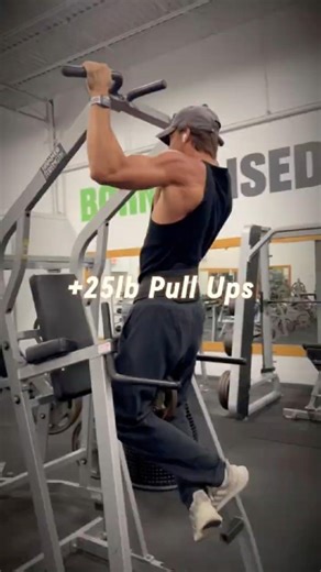 Weighted Pull Ups: 25lbs x 7 Reps