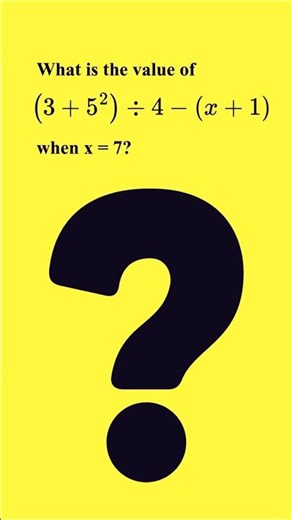 SOLVING AN ALGEBRAIC EXPRESSION USING ORDER OF OPERATIONS #shortvideo #maths #mathstricks #shorts