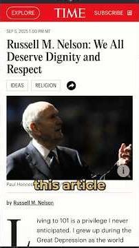 Pres. Nelson just published an article in TIME Magazine!