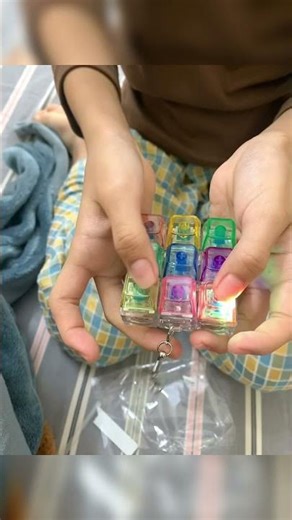 1pc 9 in 1 Keyboard Fidget Toy | Color Fidget Keyboard, Linear Clicky Keychain, Pass The Time,