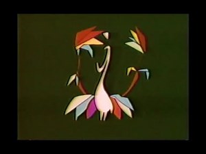 NBC Peacock (but he yawns and talks, 1984, colorized)