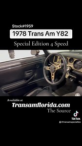 ***SOLD 💥 🔨 ***Nice sample relatively low 53k mile, black on black real SE. 4 speed! Stock#1959 look it up at Transamflorida.com | Trans Am Specialties of Florida