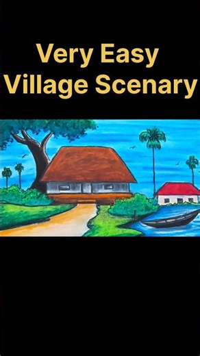 Beautiful Village Scenery 🎨 #shorts