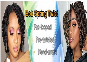 Watch short spring twist bob crochet braiding hair on Amazon Live