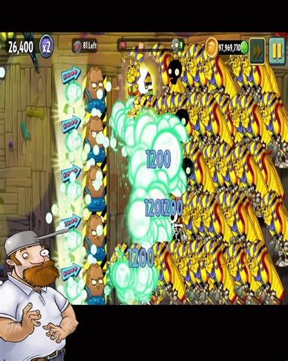 PvZ 2 Power Up Infinite !!! - Every Plants level max x5 Vs Pharaoh Zombies x100 - Who will win.mp4 | Pvz Animate