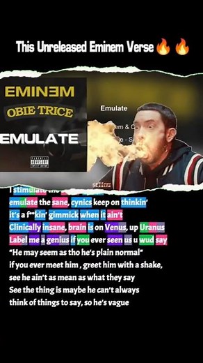 Craziest Unreleased Eminem Verse - Emulate by Obie Trice ft Eminem | Rhymes Highlighted