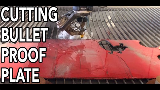 Bulletproof Steel vs 60,000 PSI Waterjet - AR500 Plate Destruction