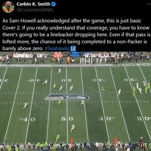36K views · 85 reactions | #Seahawks Sam Howell throws into a basic Cover 2, which he acknowledge after the game, by the way: [: Corbin K. Smith and SNF] | HawkMania | Facebook