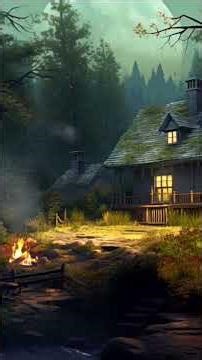 Cabane magique au cœur de la forêt 🌲🔥 | Nuit paisible et rêve enchanté