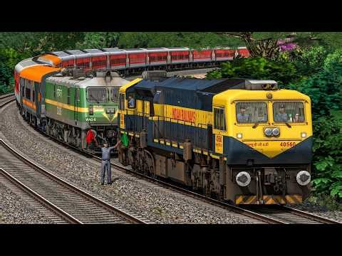 Indian Railways: WDG-4D Rescuing Failed WAG-9 with New LHB Rake | Railworks - Indian Train Simulator