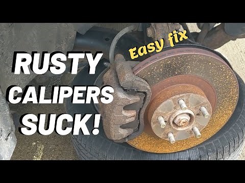 How to Replace AND Bleed Brake Calipers - Rusty 2002 Subaru Impreza WRX