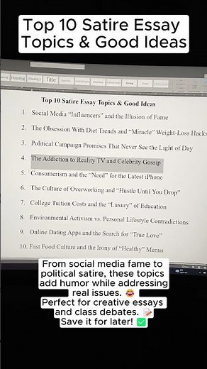 Top 10 Satire Essay Topics & Good Ideas