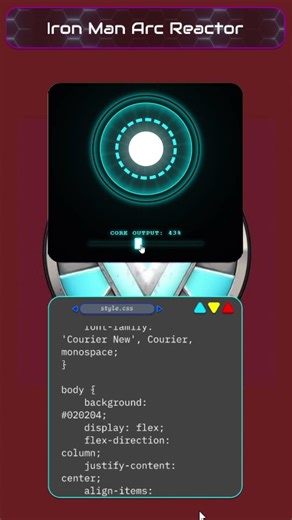 Iron Man Arc Reactor #coding #html