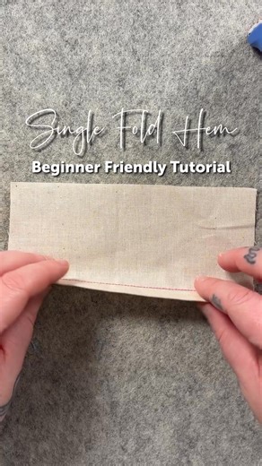 Beginner Friendly – Single Fold Hem Tutorial 🧵 Watch this tutorial on how to master the single fold hem – a simple but essential sewing skill 🪡 Perfect for finishing skirts, pants, sleeves and more! | Sewing Street